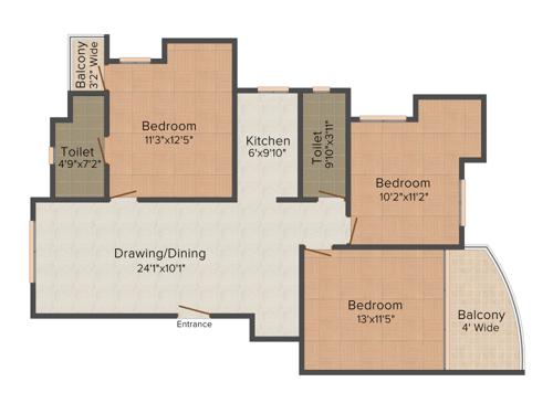 Eternity Aloy (3BHK+2T (1,410 sq ft) 1410 sq ft) Eternity Aloy (3BHK+2T (1,410 sq ft) 1410 sq ft)