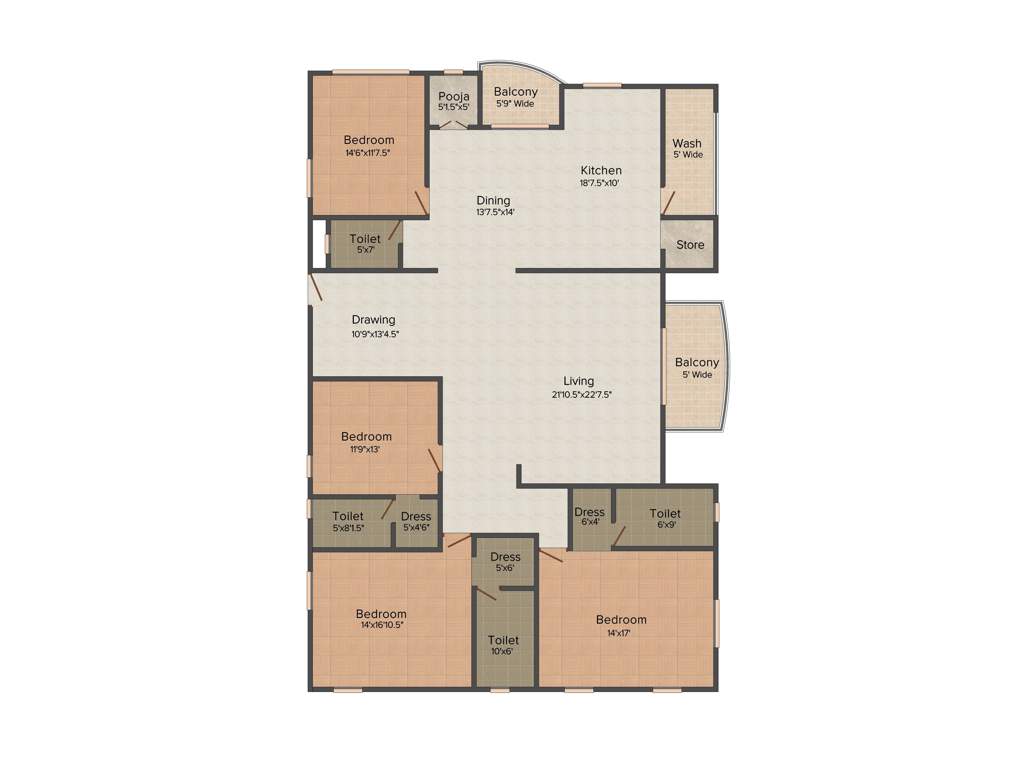 Vaishnavi Sriman (4BHK+4T (3,317 sq ft) 3317 sq ft)