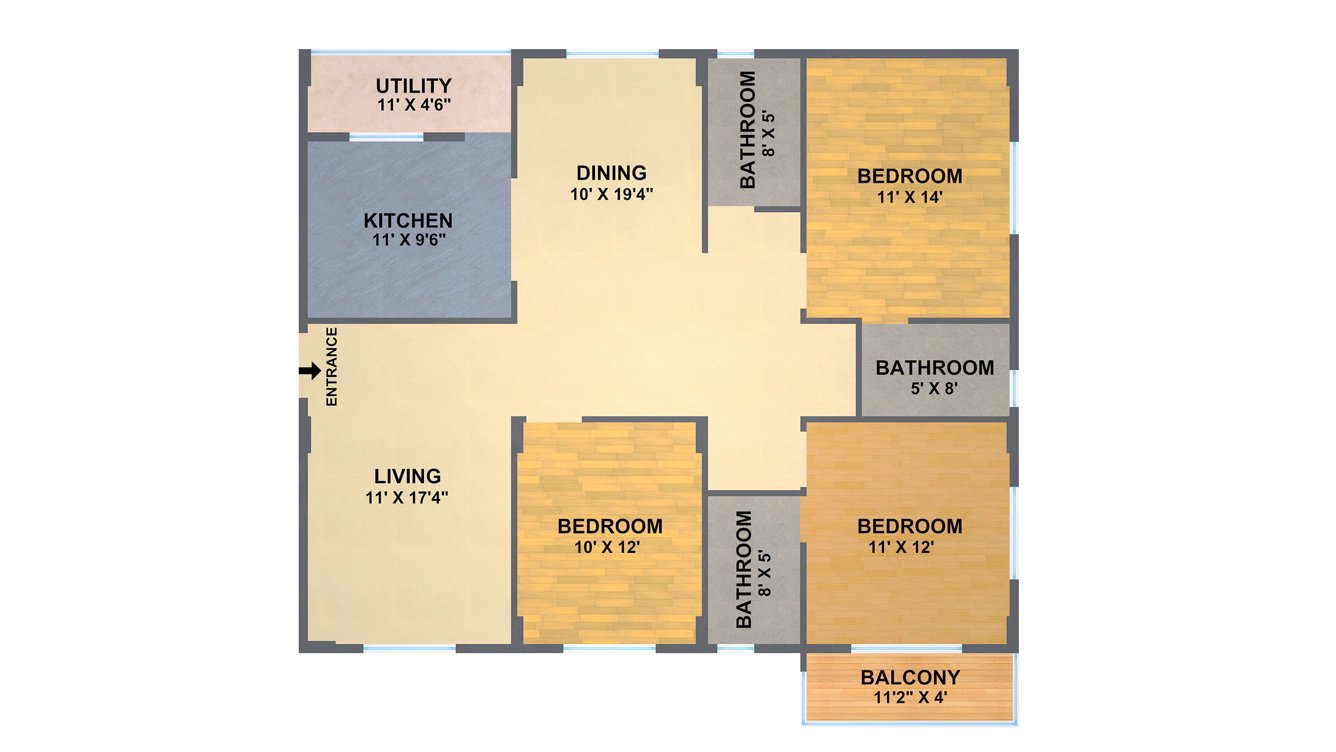 Sai Bloomfields (3BHK+3T (1,610 sq ft) 1610 sq ft)