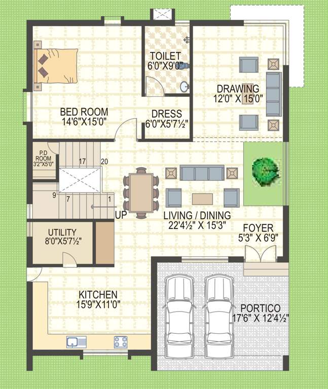  richmond villas Floor Plan Ground Floor Plan