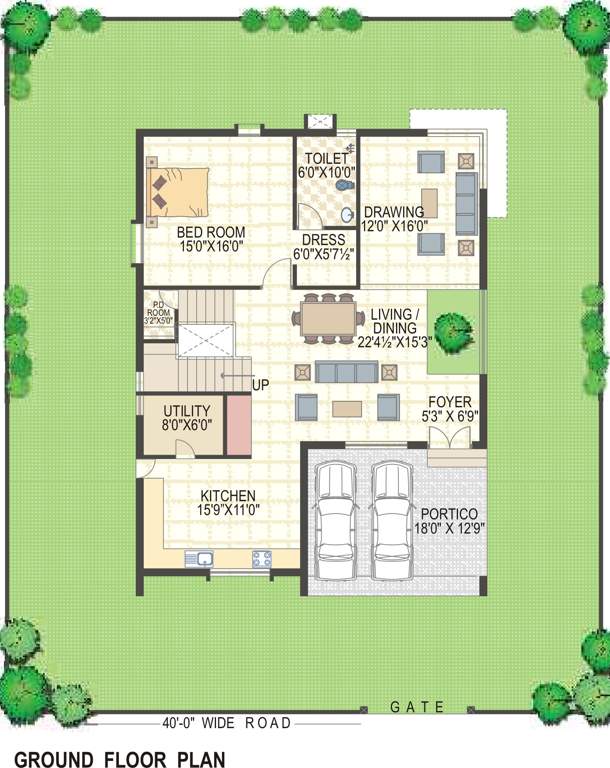  richmond villas Floor Plan Ground Floor Plan
