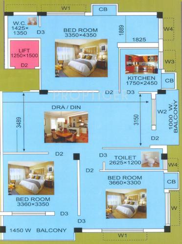 Regent Krishna Kunj (3BHK+1T (1,391 sq ft) 1391 sq ft)