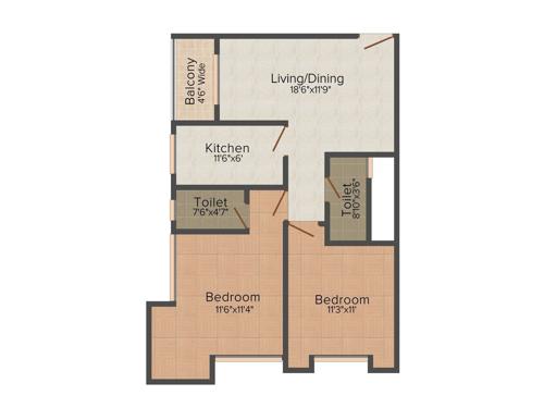 Verdant Orchid (2BHK+2T (1,040 sq ft) 1040 sq ft) Verdant Orchid (2BHK+2T (1,040 sq ft) 1040 sq ft)