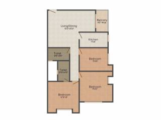 Verdant Orchid (3BHK+2T (1,316 sq ft) 1316 sq ft)