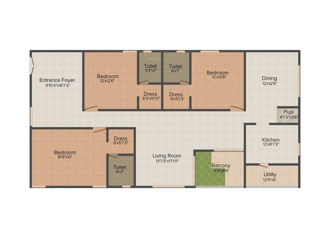 Lotus Lotus Roldana (3BHK+3T (2,362 sq ft)   Pooja Room 2362 sq ft)