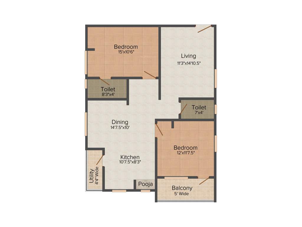 Infocity Majestic (2BHK+2T (1,145 sq ft) 1145 sq ft)