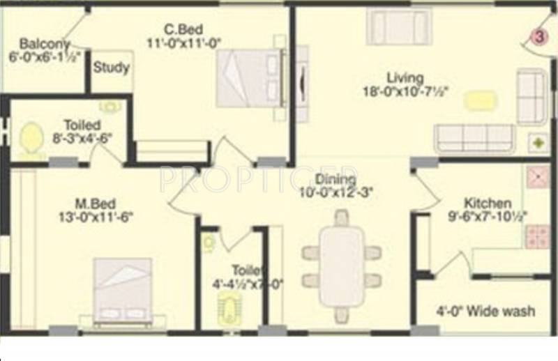 Sumashaila Developers Vaddepally Enclave (2BHK+2T (1,137 sq ft) + Study Room 1137 sq ft)