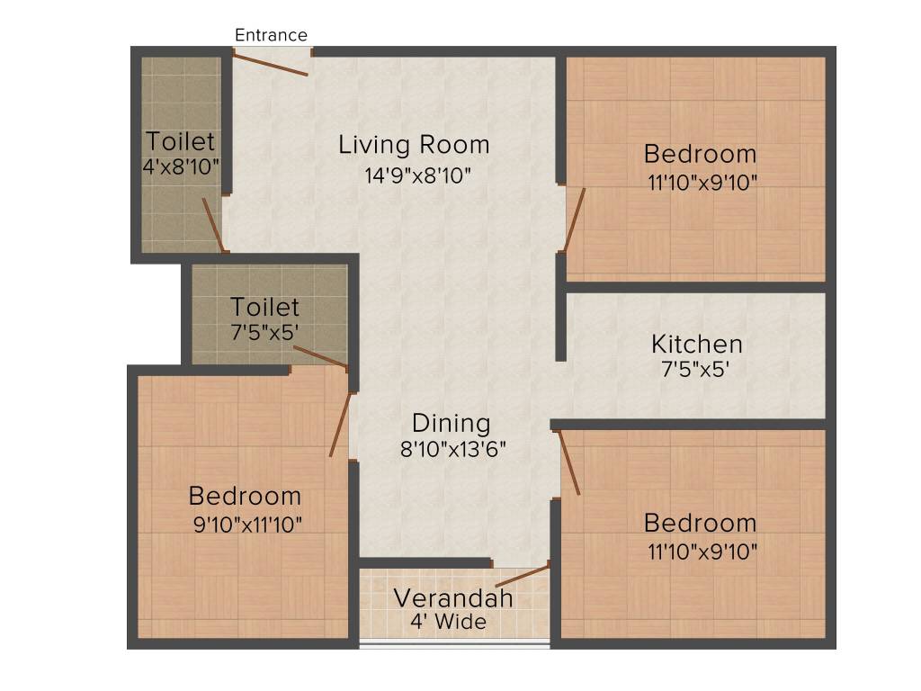 SD Rittika Residency (3BHK+3T (1,084 sq ft) 1084 sq ft)