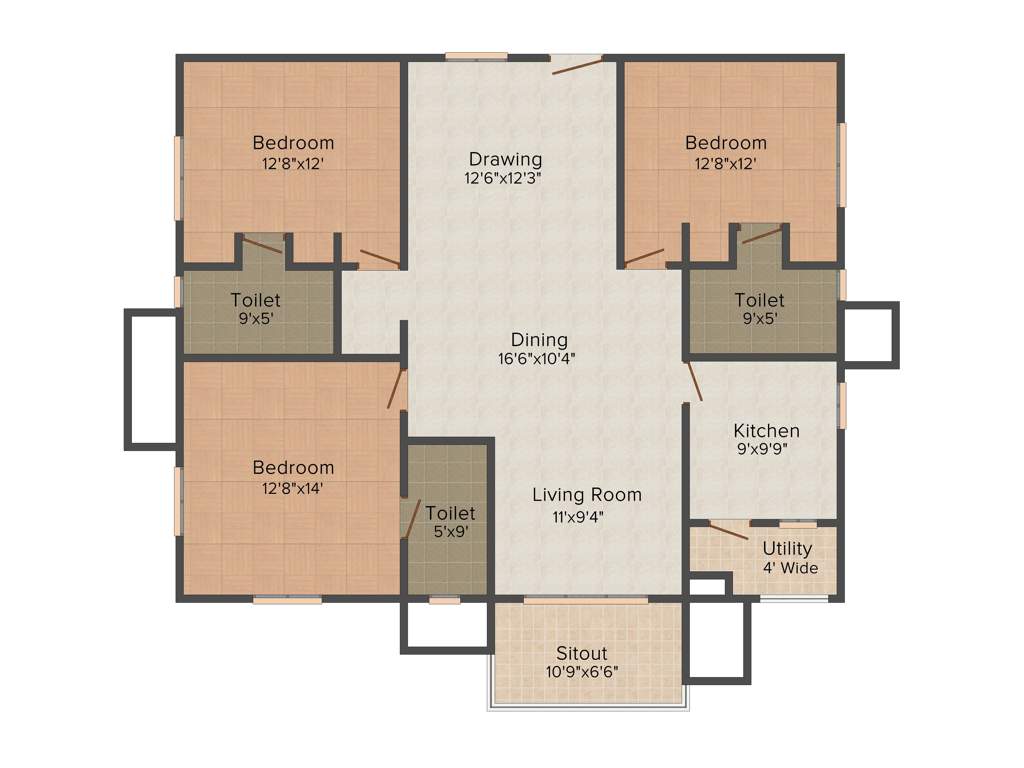 Aparna Aura (3BHK+3T (1,820 sq ft) 1820 sq ft)