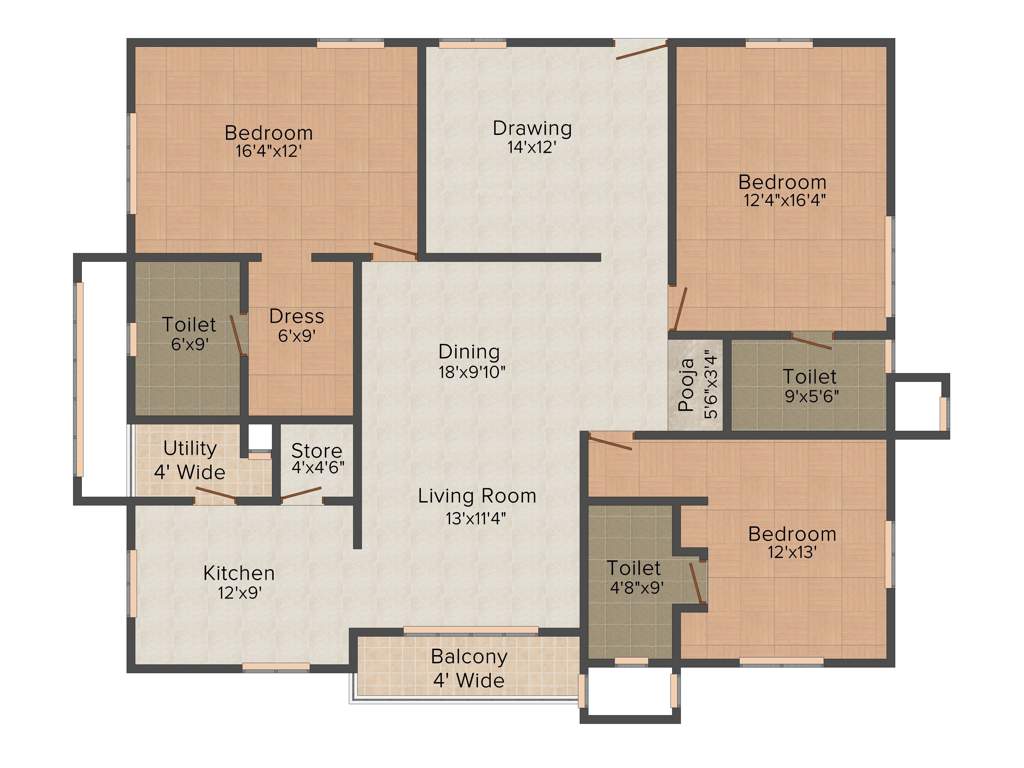 Aparna Constructions Aura 3BHK+3T (2,190 sq ft)   Pooja Room