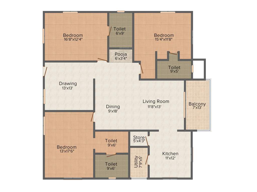 Aparna Constructions Aura 3BHK+3T (2,384 sq ft)   Pooja Room