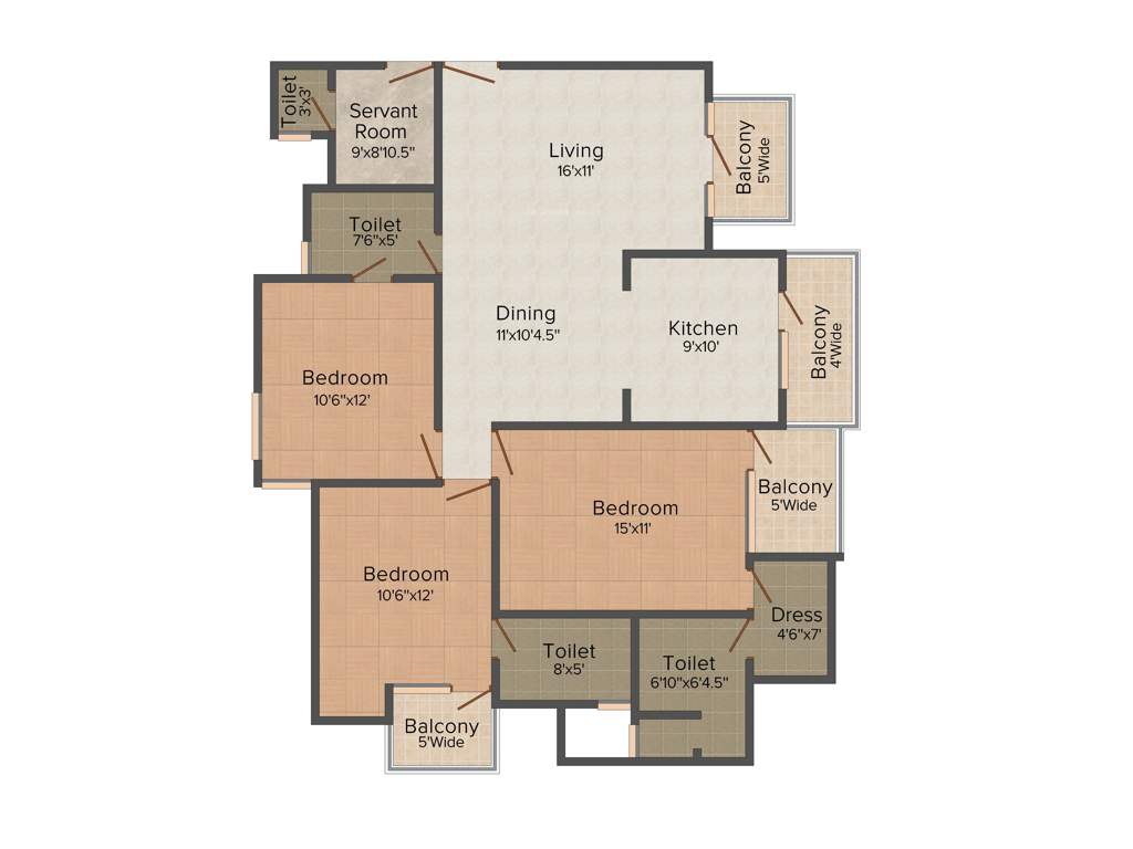 Amrapali Empire (3BHK+3T (1,650 sq ft) 1650 sq ft)