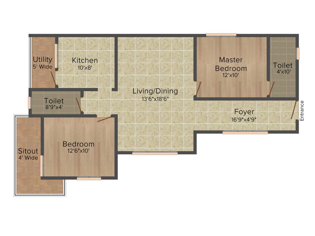 Lunar Gardenia (2BHK+2T (1,188 sq ft) 1188 sq ft)