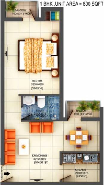Adwik Flora Casa (1BHK+1T (800 sq ft) 800 sq ft)