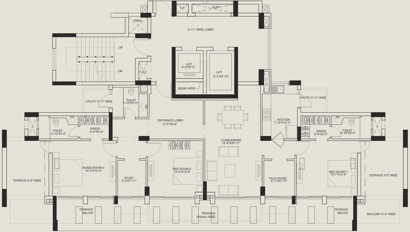 Central Park Central Park Belgravia Resort Residences 2 (3BHK+3T (2,450 sq ft) 2450 sq ft)