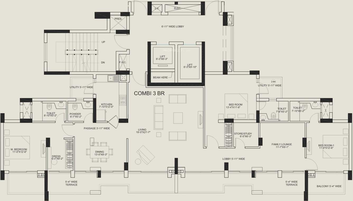 Central Park Central Park Belgravia Resort Residences 2 (3BHK+3T (2,900 sq ft) 2900 sq ft)