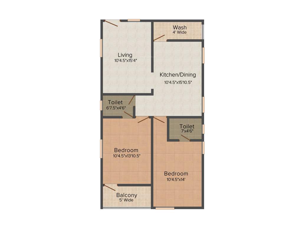 Krupa Lake Ridge (2BHK+2T (1,115 sq ft) 1115 sq ft)