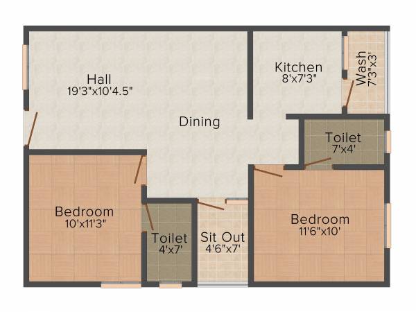Nestcon Orchid (2BHK+2T (910 sq ft) 910 sq ft) Nestcon Orchid (2BHK+2T (910 sq ft) 910 sq ft)