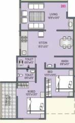 RK Nandadeep (2BHK+2T (878 sq ft) 878 sq ft)