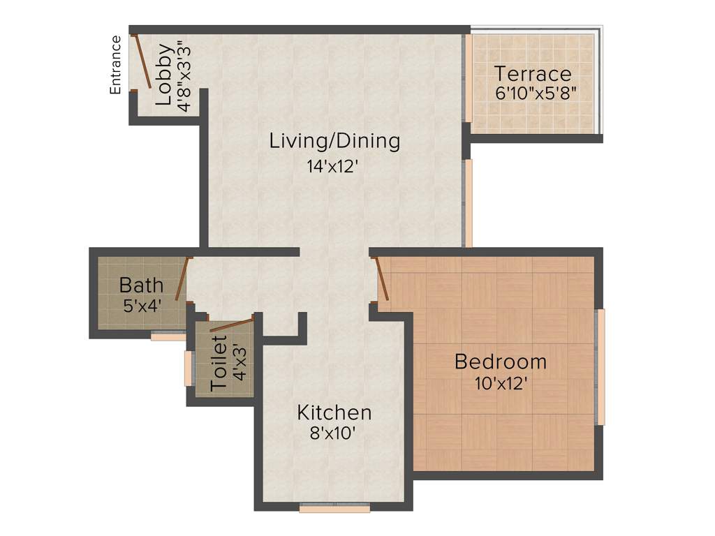 Sagar D Wisteria Park (1BHK+1T (632 sq ft) 632 sq ft)