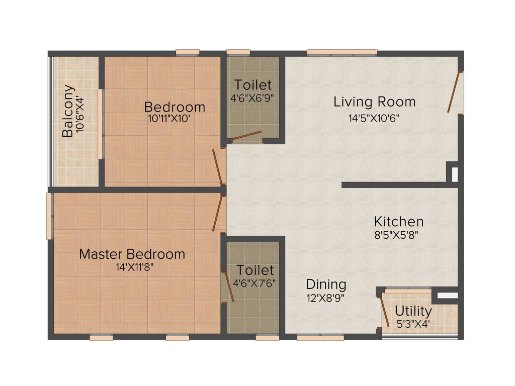 GK Pride (2BHK+2T (1,053 sq ft) 1053 sq ft)