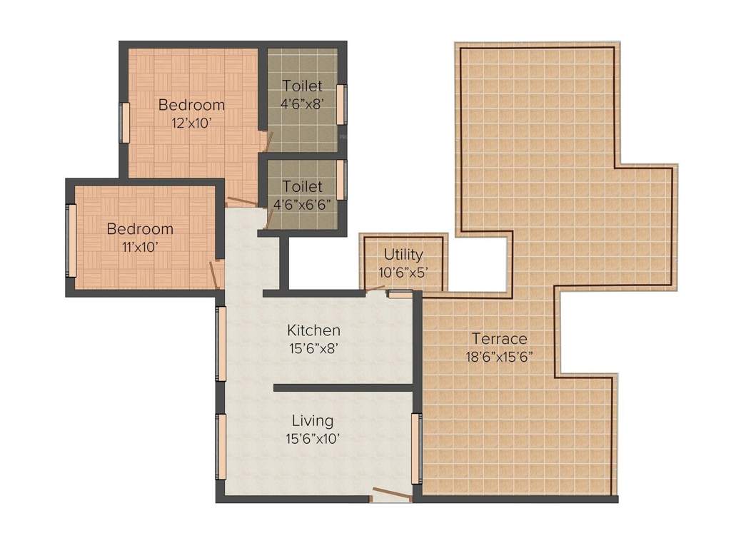 Sharada Paritosh (2BHK+2T (1,027 sq ft) 1027 sq ft)