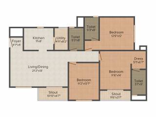 Goyal Orchid Lakeview (3BHK+3T (1,830 sq ft) 1830 sq ft) Goyal Orchid Lakeview (3BHK+3T (1,830 sq ft) 1830 sq ft)