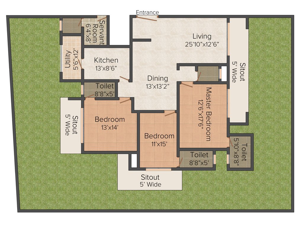 Elegant Solitaire (3BHK+3T (2,290 sq ft) 2290 sq ft)