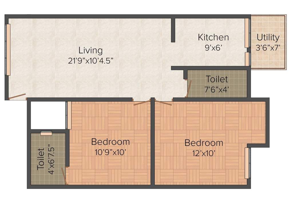 AP Achalendra (2BHK+2T (850 sq ft) 850 sq ft)