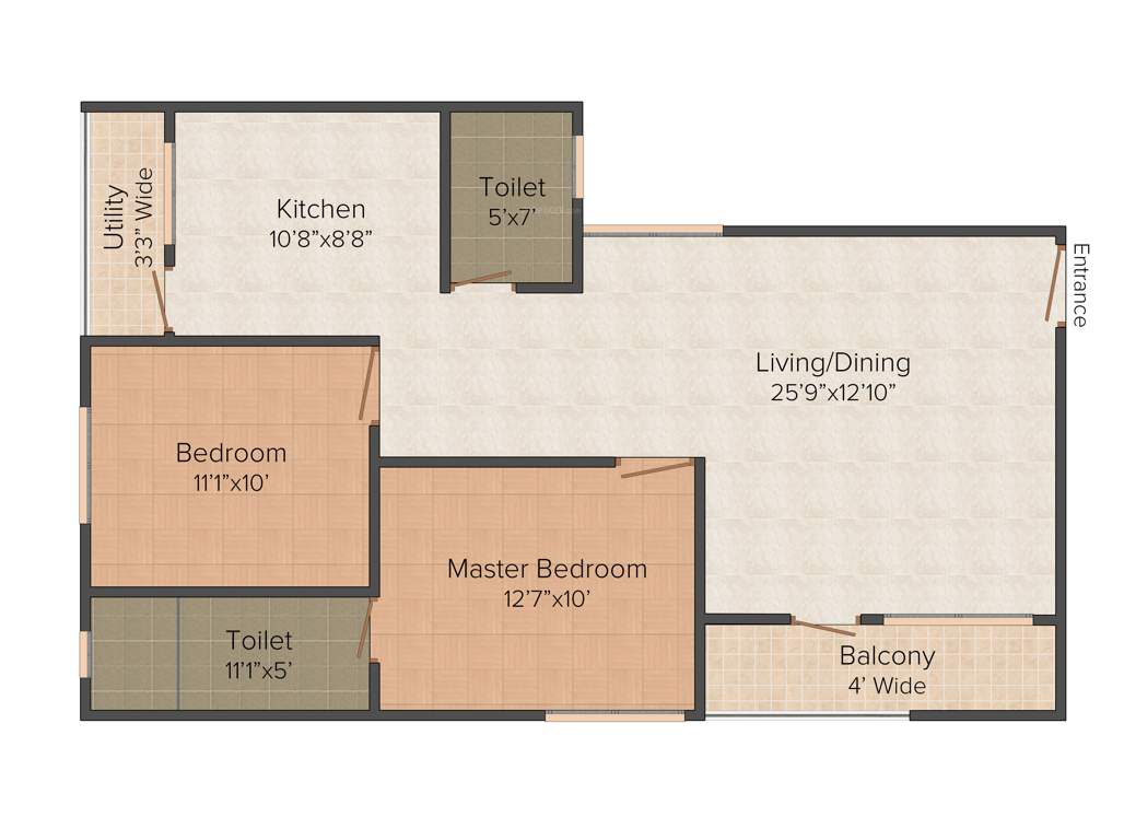 Elegant Doves Nest (2BHK+2T (1,200 sq ft) 1200 sq ft)