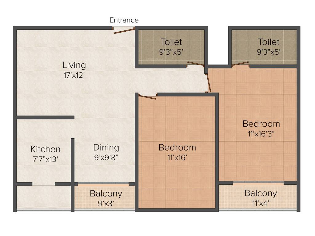 Elegant Elegance (2BHK+2T (1,050 sq ft) 1050 sq ft)