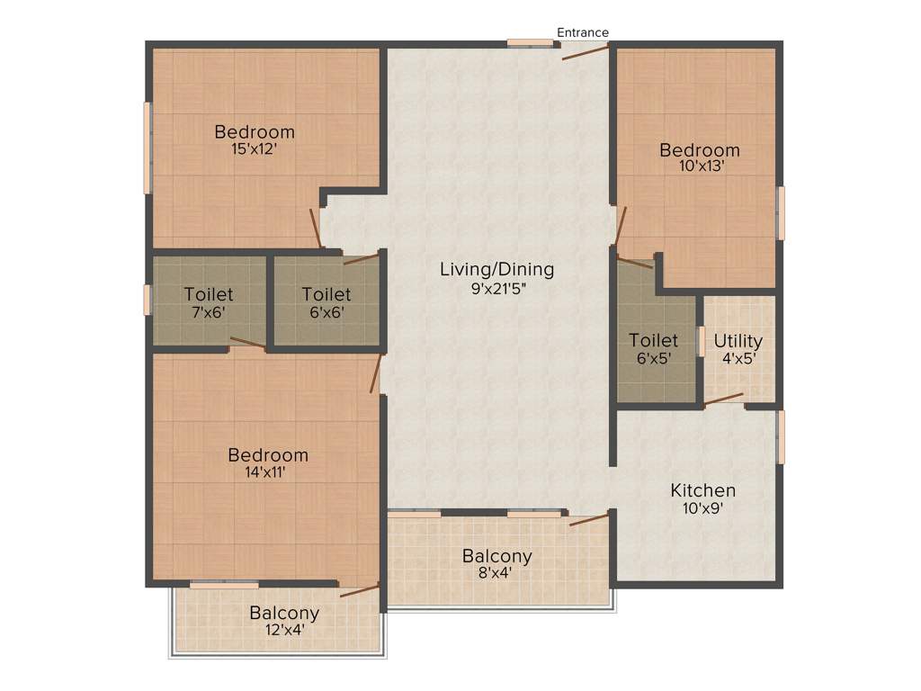 Revival Kairos Homes (3BHK+3T (1,560 sq ft) 1560 sq ft)