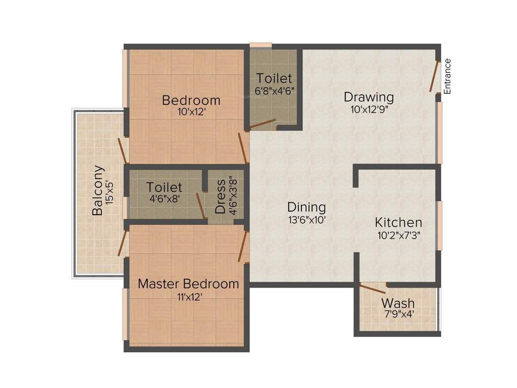 Elegant Corona (2BHK+2T (1,350 sq ft) 1350 sq ft)