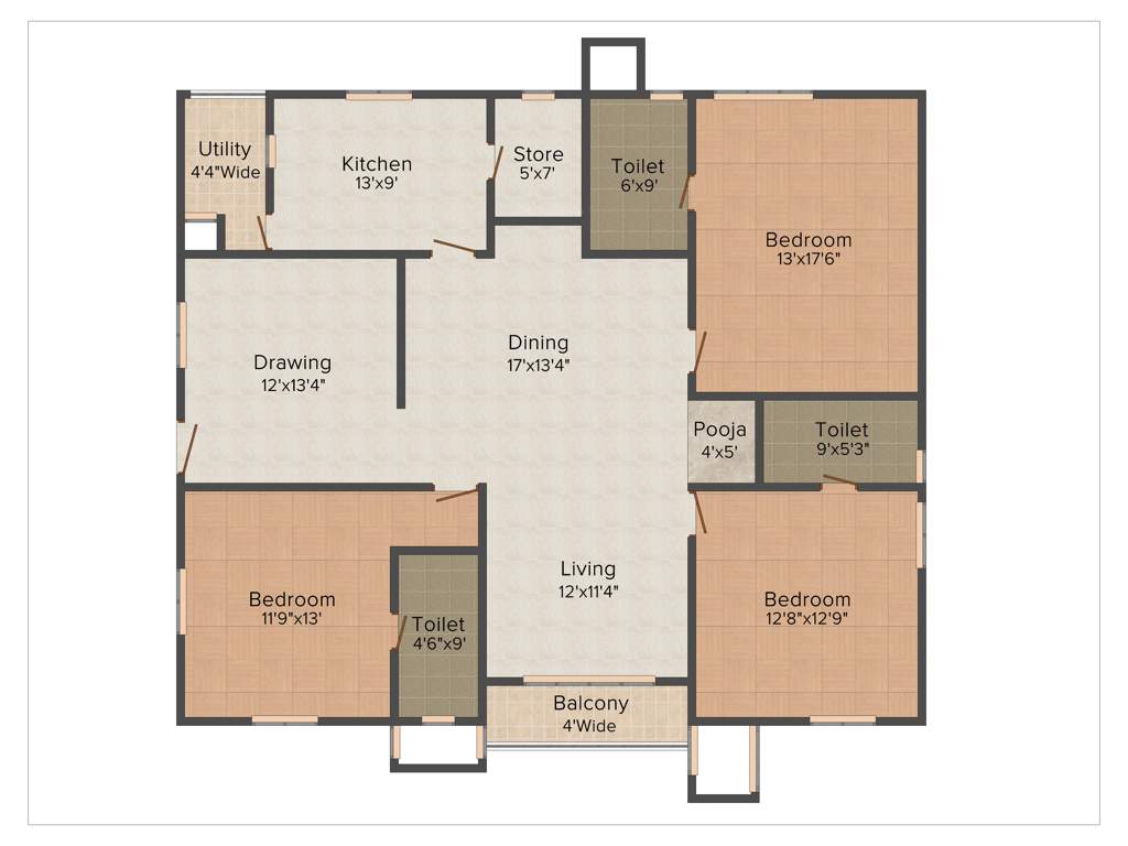 Aparna Constructions Aura 3BHK+3T (2,198 sq ft)   Pooja Room