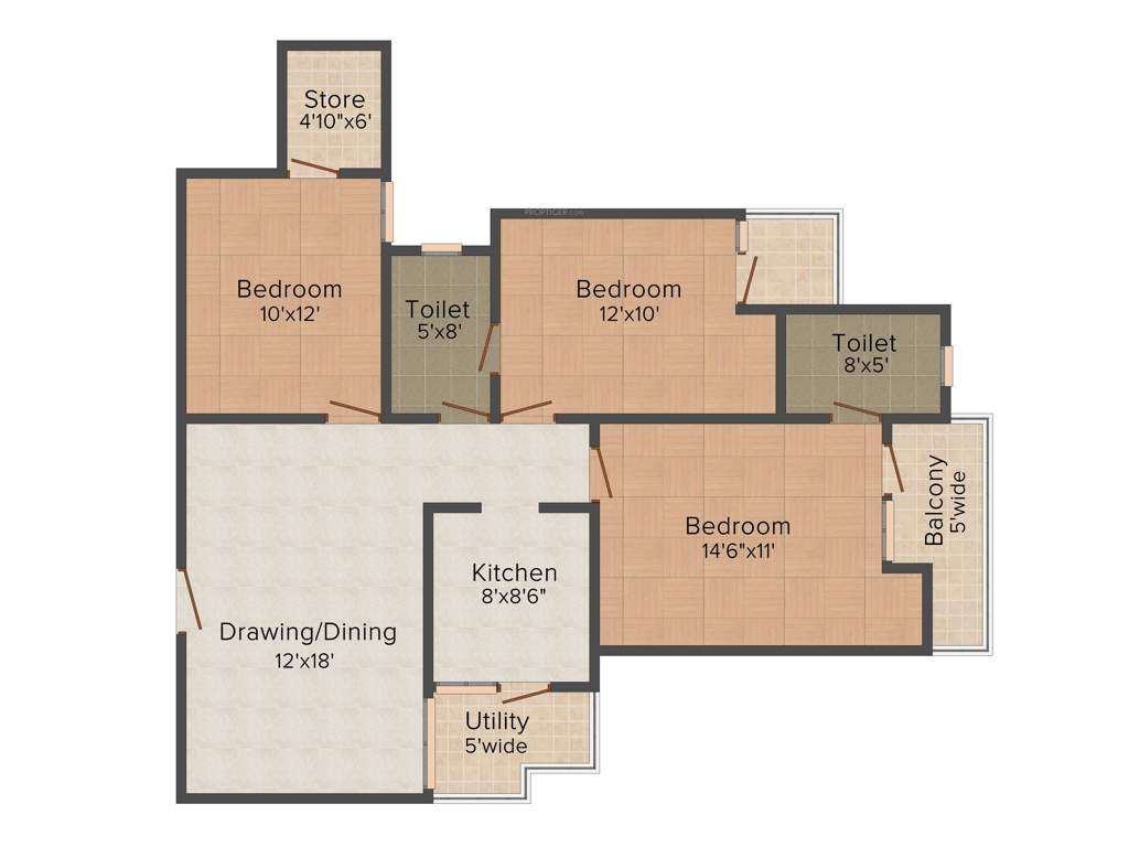 VVIP Addresses (3BHK+3T (1,400 sq ft) 1400 sq ft)