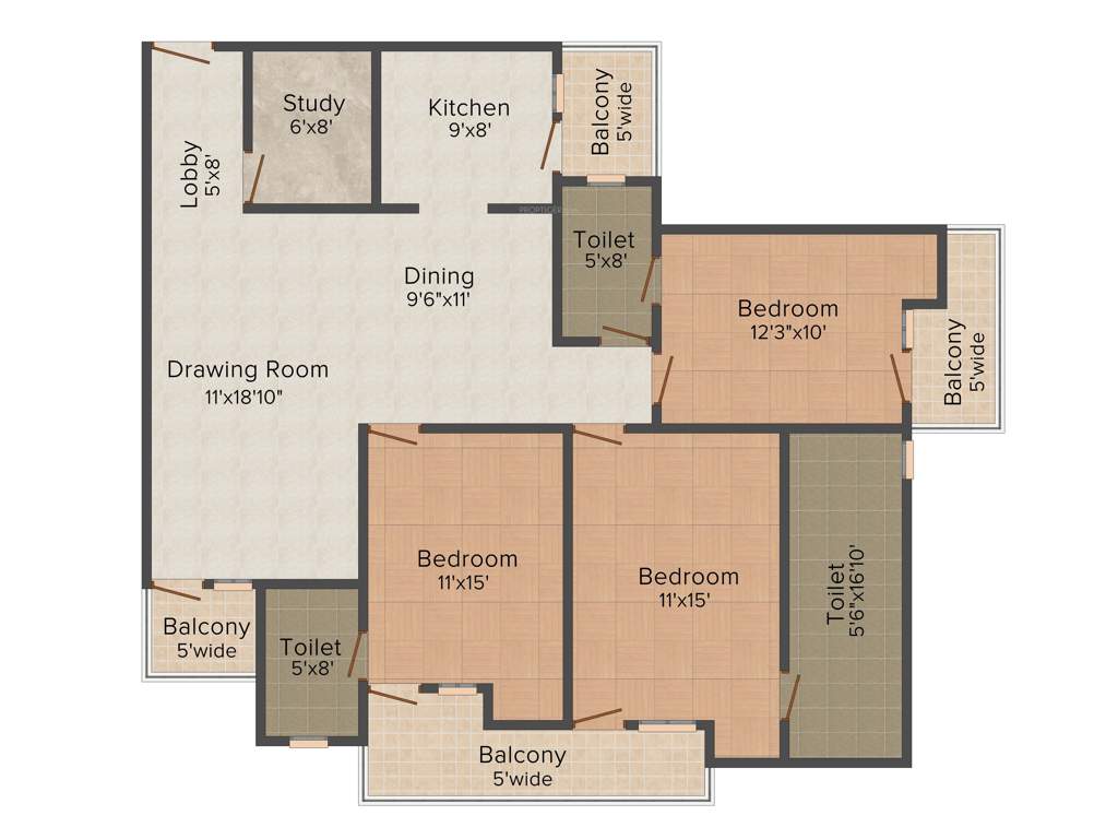 VVIP Addresses (3BHK+3T (1,850 sq ft) 1850 sq ft)