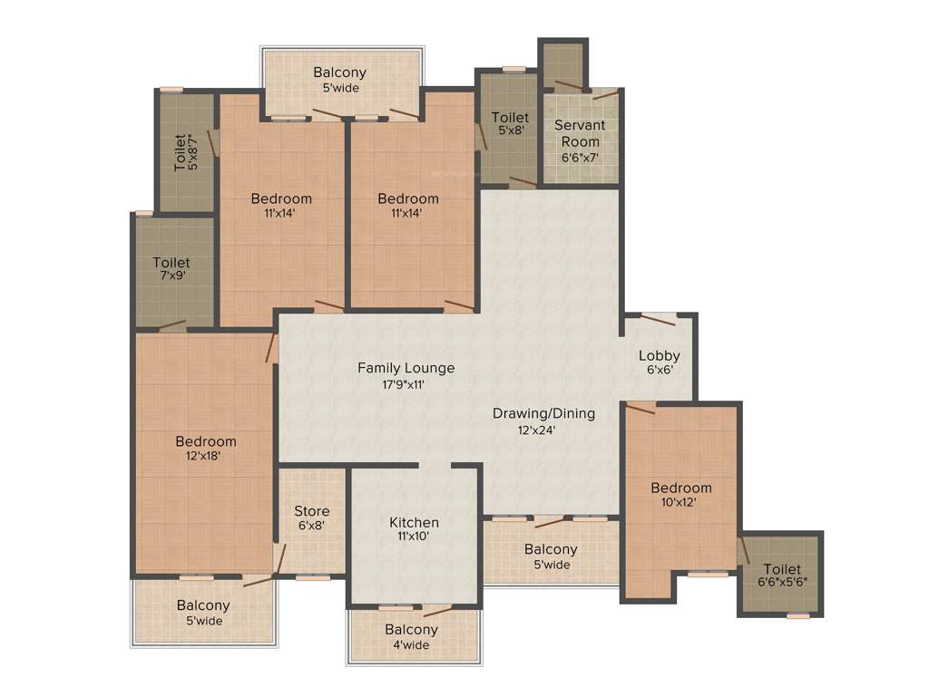 VVIP Addresses (4BHK+4T (2,625 sq ft) 2625 sq ft)