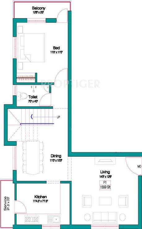 Alankar Chakrika (3BHK+3T (1,559 sq ft) 1559 sq ft)