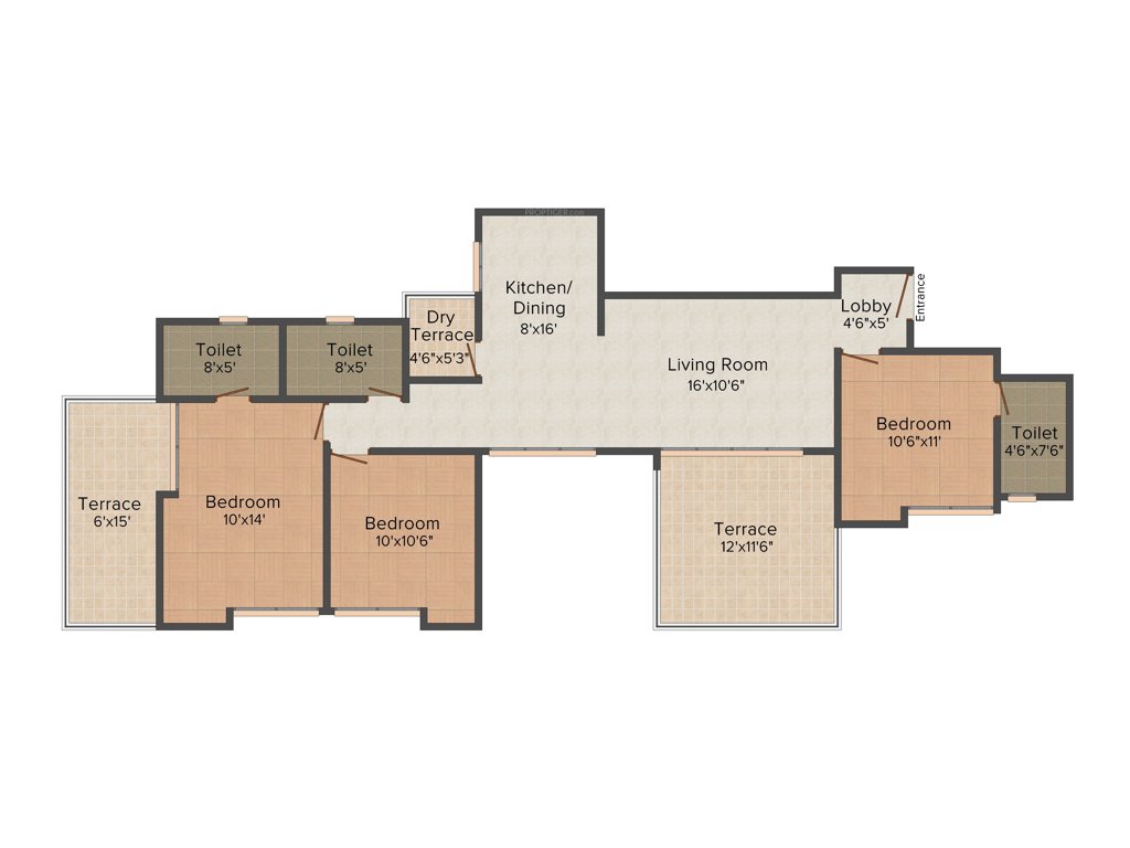 Nirmiti Albacitta (3BHK+3T (1,464 sq ft) 1464 sq ft)