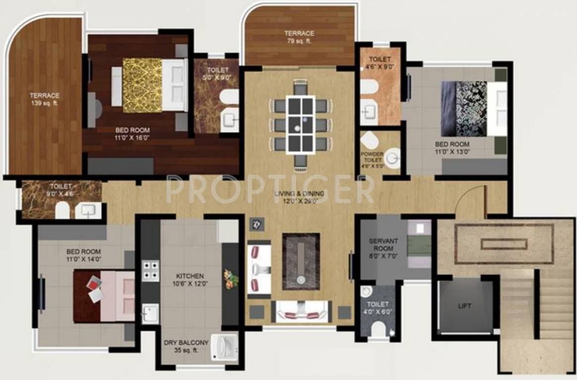 Karia Konark Eureka (3BHK+3T (1,510 sq ft)   Servant Room 1510 sq ft) Karia Konark Eureka (3BHK+3T (1,510 sq ft)   Servant Room 1510 sq ft)