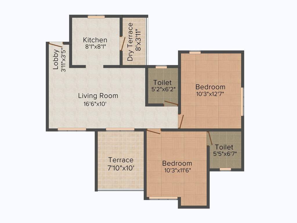 Vilas Javdekar Palash Boulevard (2BHK+2T (970 sq ft) 970 sq ft)