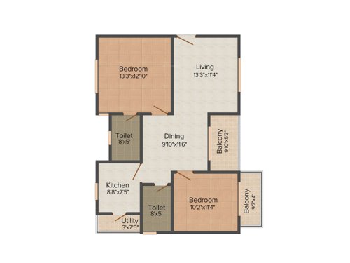 DS Needs 3 (2BHK+2T (1,155 sq ft) 1155 sq ft) DS Needs 3 (2BHK+2T (1,155 sq ft) 1155 sq ft)