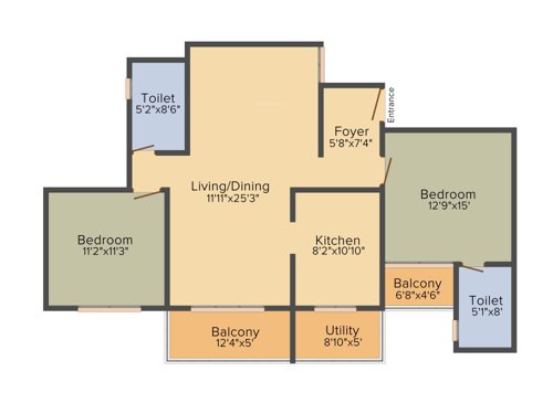 Unishire Spacio (2BHK+2T (1,266 sq ft) 1266 sq ft) Unishire Spacio (2BHK+2T (1,266 sq ft) 1266 sq ft)
