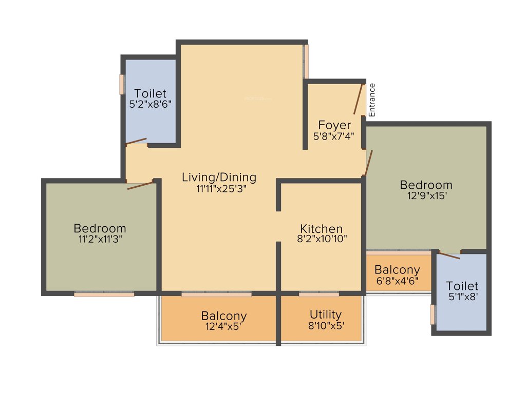 Unishire Spacio (2BHK+2T (1,266 sq ft) 1266 sq ft)