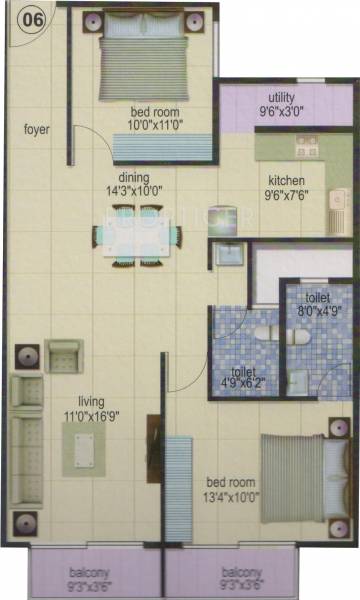Dreamciti Vainavi Nest (2BHK+2T (1,280 sq ft) 1280 sq ft)