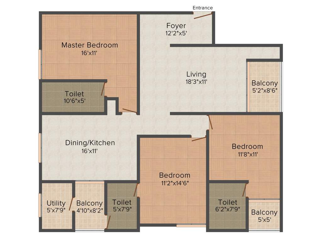 Prithvi Thirumala Anemone (3BHK+3T (1,674 sq ft) 1674 sq ft)