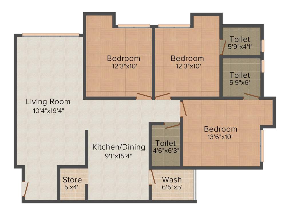 Shyam Elegance (3BHK+2T (1,638 sq ft) 1638 sq ft)