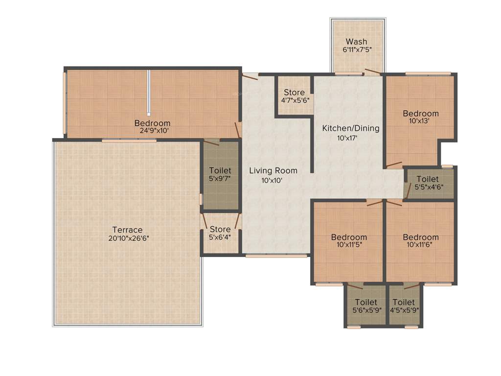 Shyam Elegance (4BHK+4T (2,412 sq ft) 2412 sq ft)