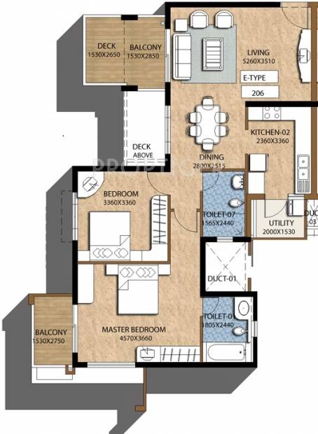 Gardencity SGS Park View (2BHK+2T (1,089 sq ft) 1089 sq ft)