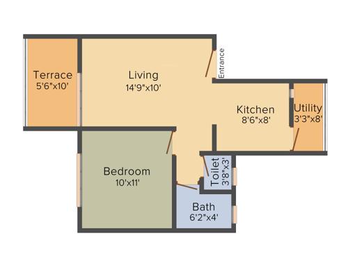 Yashada Golden Palms (1BHK+1T (621 sq ft) 621 sq ft) Yashada Golden Palms (1BHK+1T (621 sq ft) 621 sq ft)
